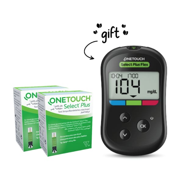 2x Select Plus Test Strips + Flex Blood Glucose Monitor Free