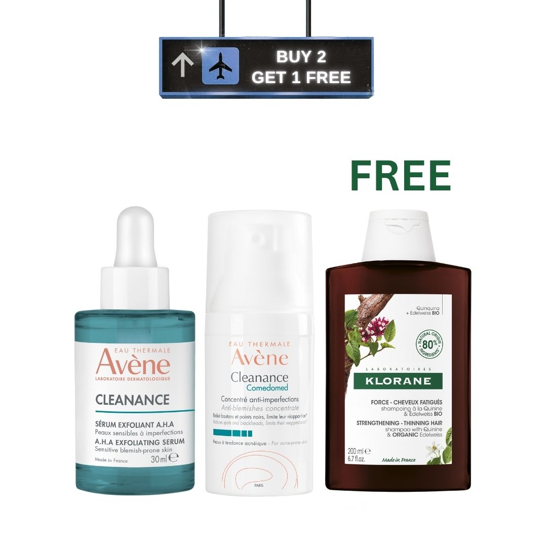 Cleanance Exfoliating AHA Serum + Cleanance Comedomed 30 ML + Free Shampoo With Quinine And B vitamins