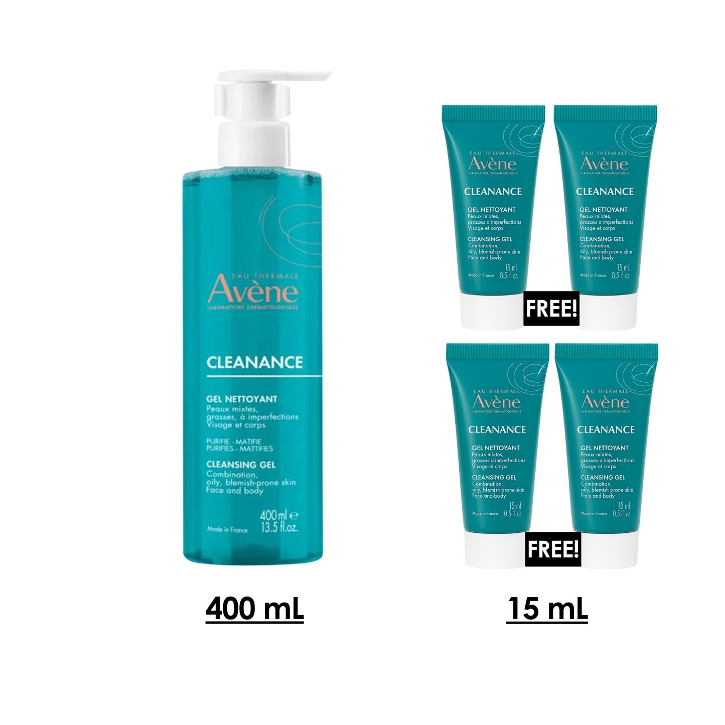 Cleanance Acne Cleanser Gel For Oily Skin 400 ml+ Free 4x( Cleanance Gel 15 ML)