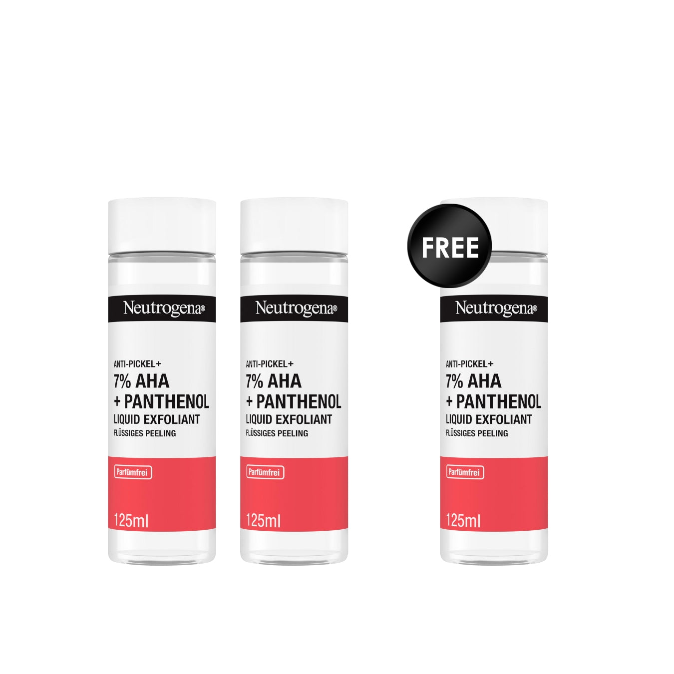 3 x Liquid Exfoliating Face Care – Anti-Blemish with 7% AHA and Panthenol