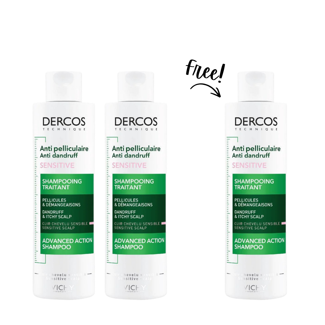 Buy 2 Get 1 - Dercos Anti-Dandruff Sensitive Advanced Action Shampoo - Sensitive Scalp