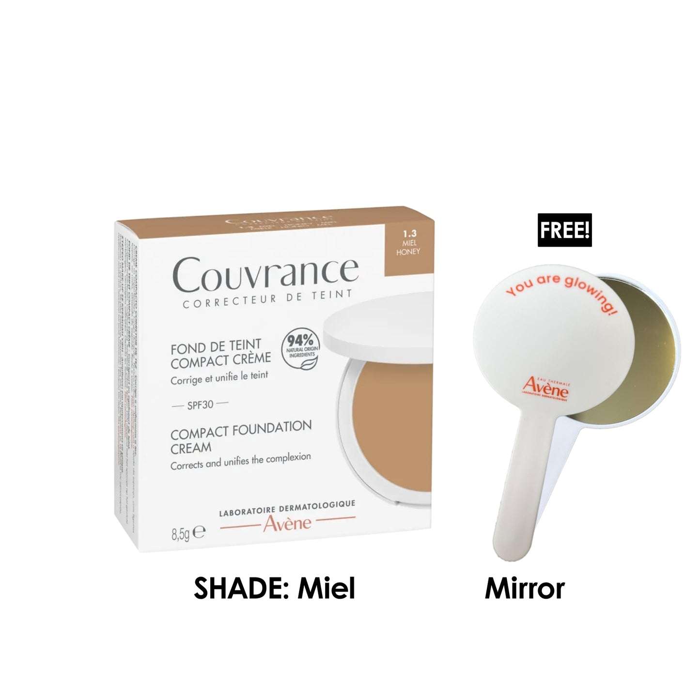 Couvrance Compact Foundation Cream (Honey) + Free Mirror