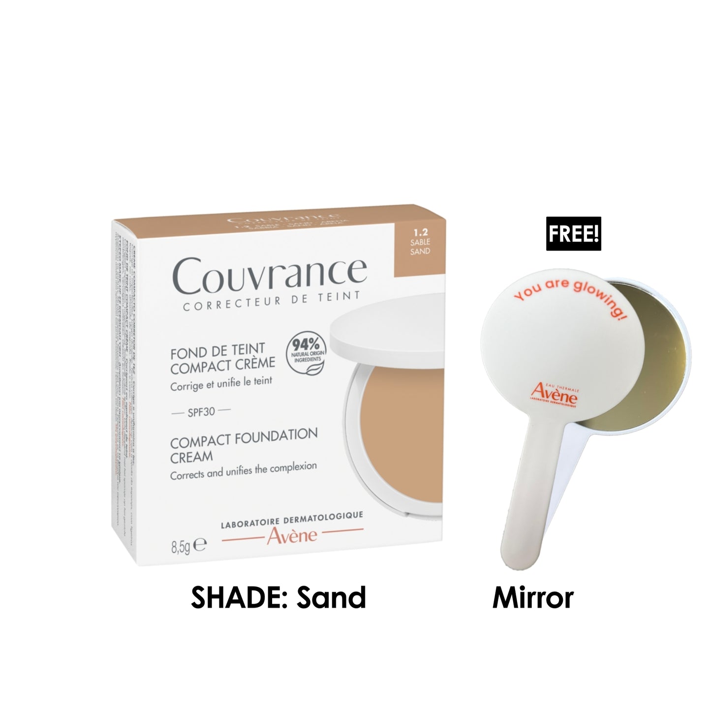 Couvrance Compact Foundation Cream (Sand) + Free Mirror