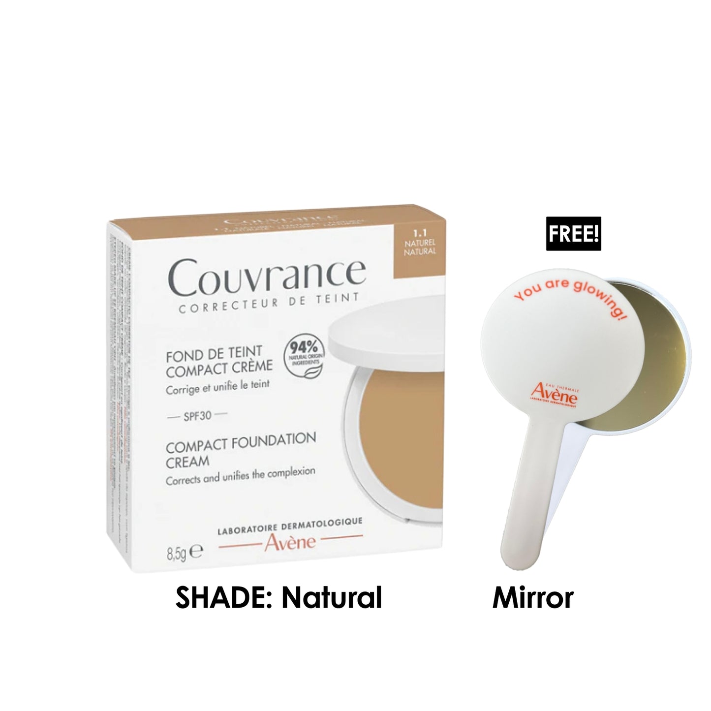 Couvrance Compact Foundation Cream (Natural) + Free Mirror