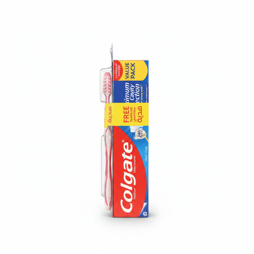 Colgate Maximum Cavity Protection Toothpaste 120ml + Free Colgate Medium Toothbrush
