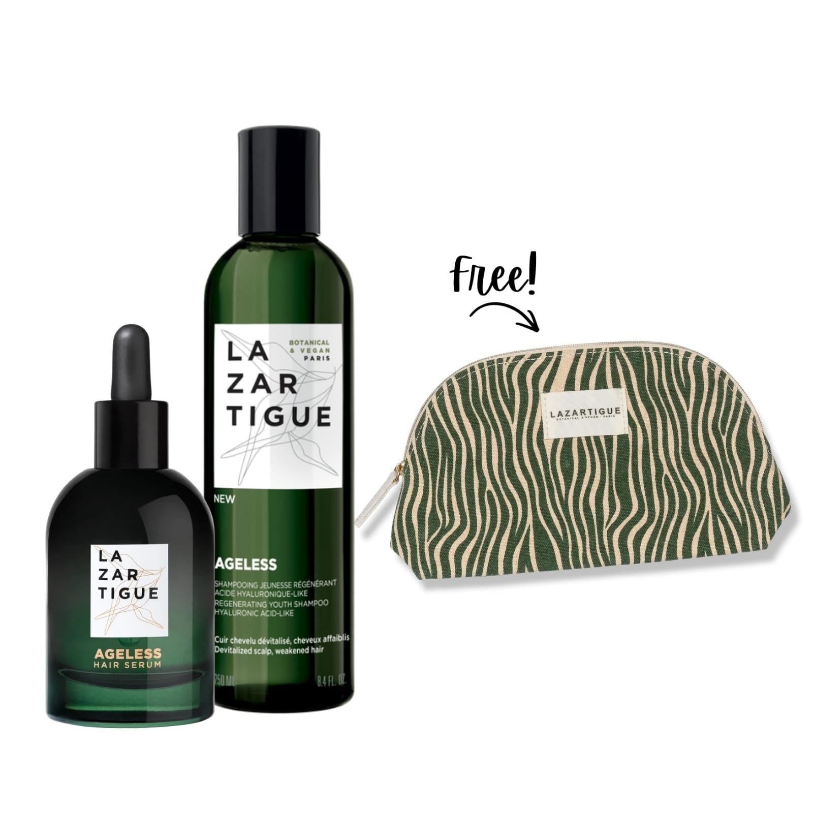 AGELESS Regenerating Youth Elixir 50ML + AGELESS Regenerating Shampoo 250ML + Free Pouch