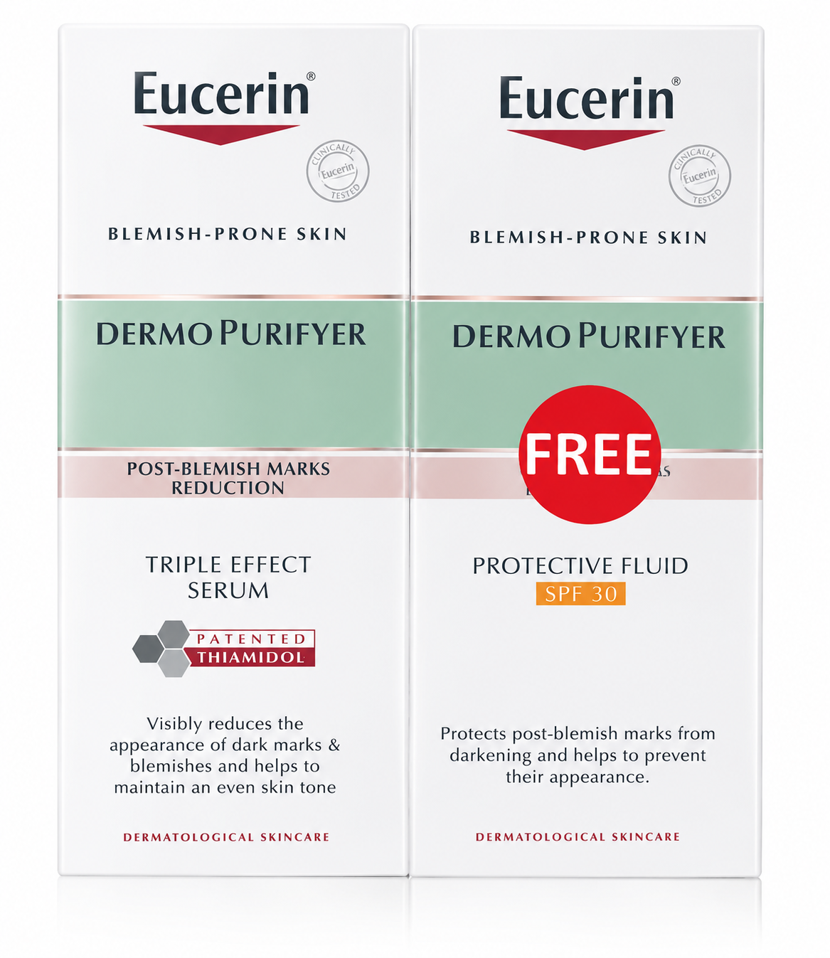 Eucerin DermoPurifyer Triple Effect Serum + FREE Protective Fluid SPF 30