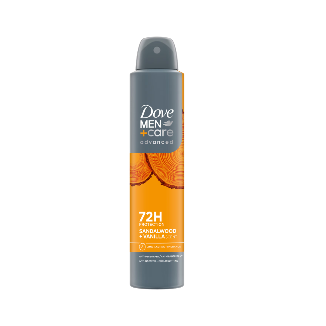 Dove Men+Care Advanced 72H Protection Sandalwood + Vanilla Spray 250 Ml