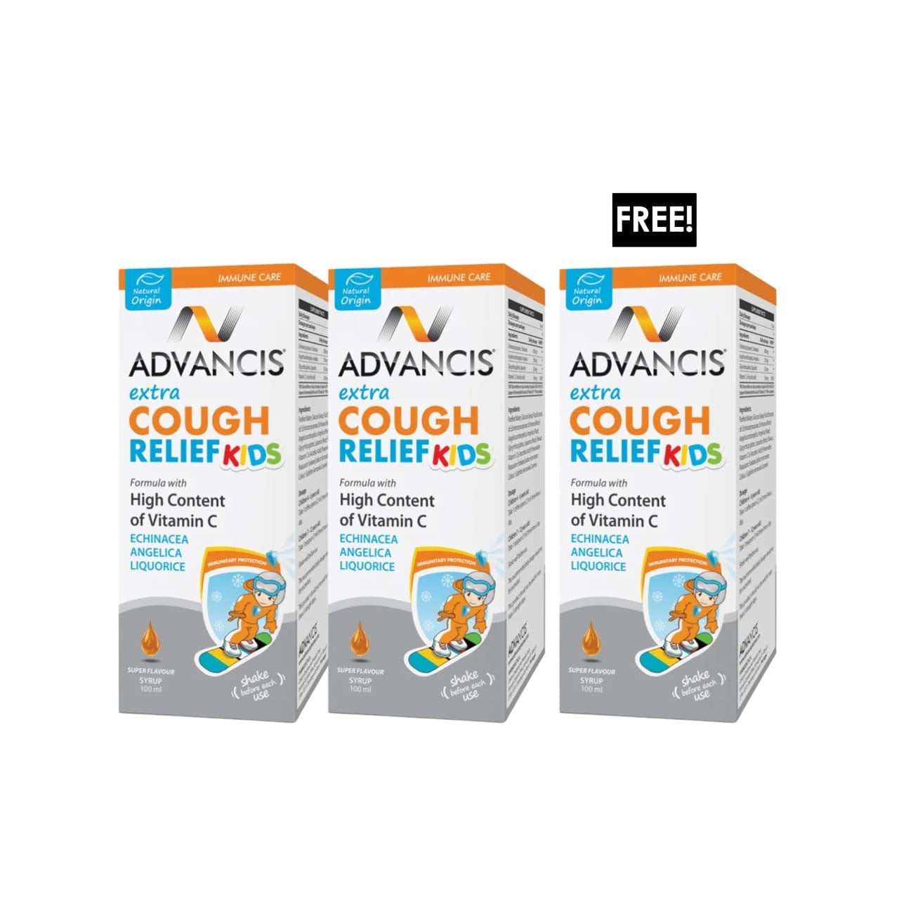 3 x Extra Cough Relief Syrup for Kids 100 ML