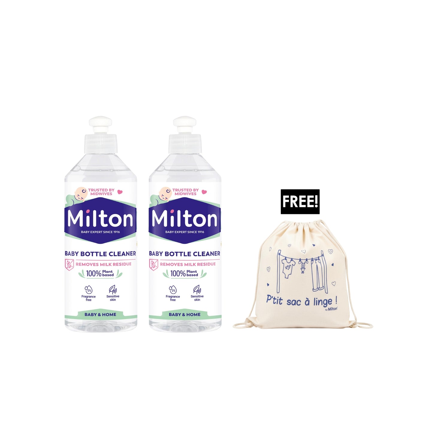 2 x Baby Bottle Cleaner + Free Bag