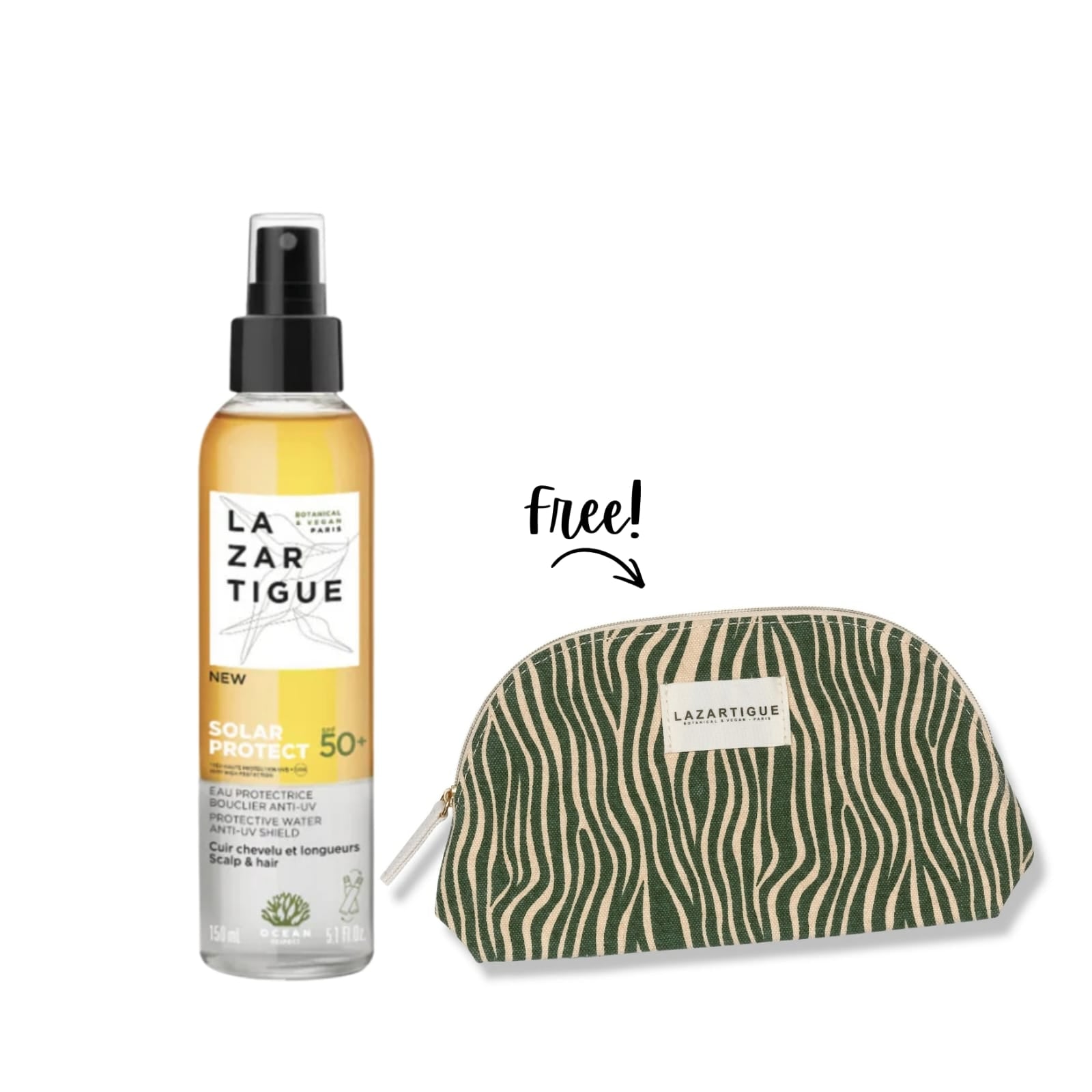 Solar Protect SPF50 + Gift from Lazartigue: Green Pouch