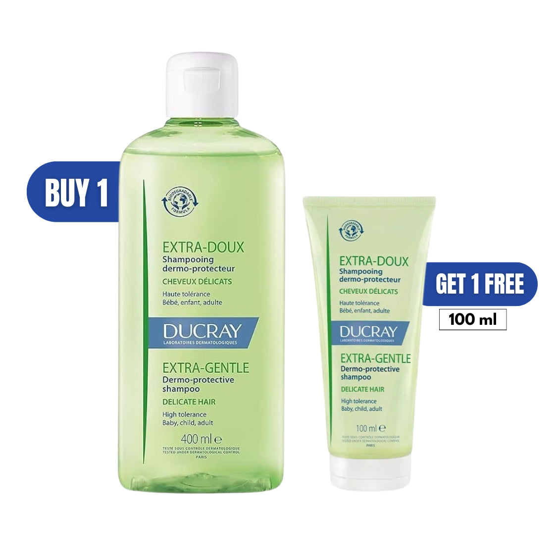 Extra-Gentle Dermo-Protective Shampoo + Free Gift Ducray Extra Gentle Shampoo 100ML