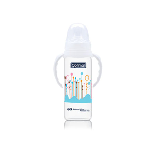 Narrow Neck Orthodontic Feeding Bottle With Handle 240 ML