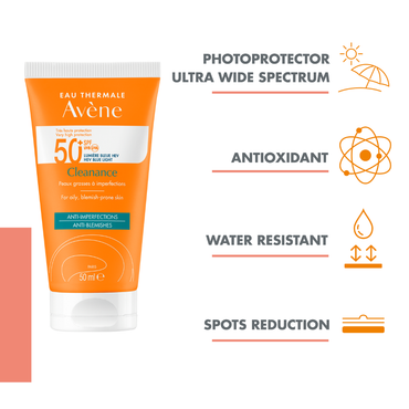 Avène Cleanance SPF 50+ Anti-Blemish Sunscreen 50mL + FREE After-Sun Repair Lotion | Buy 1 Get 1