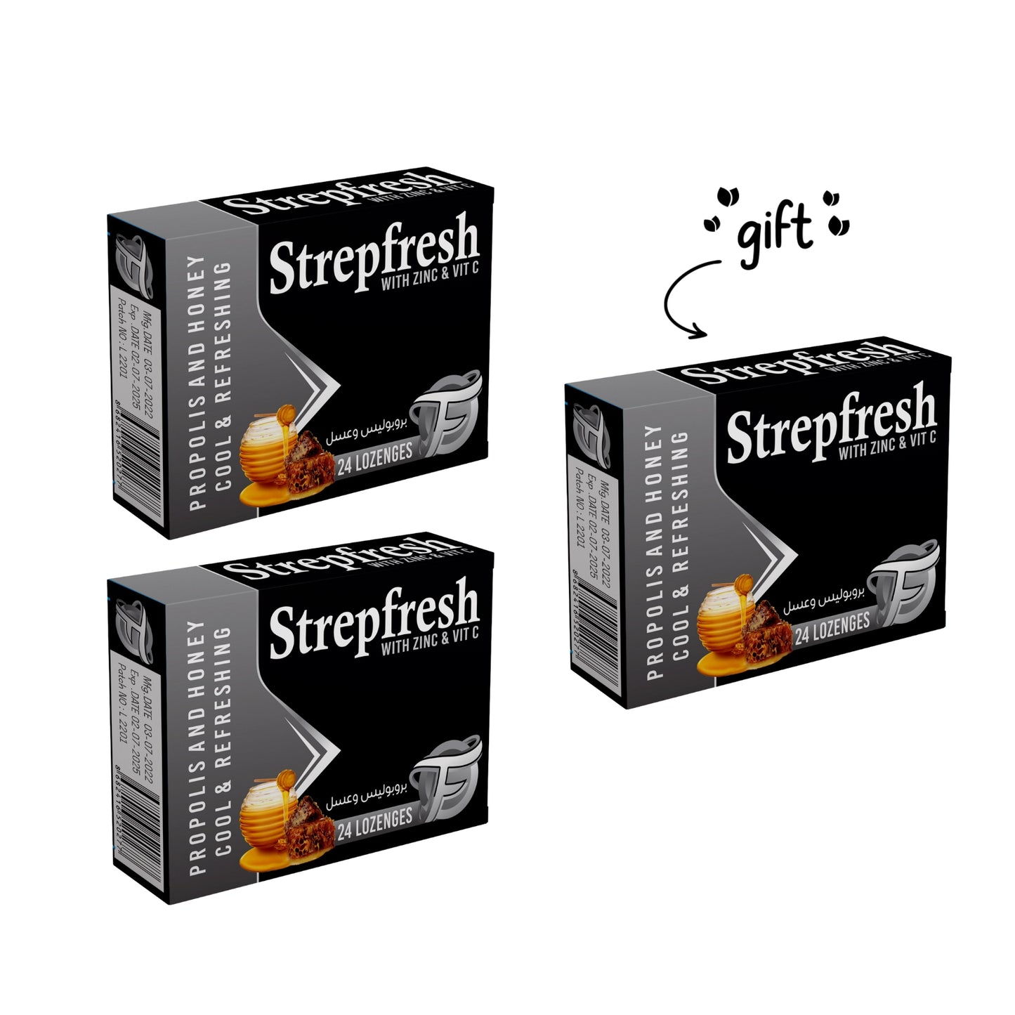 3 x Strepfresh 24 Lozenges - Propolis And Honey Exp: 11-2025