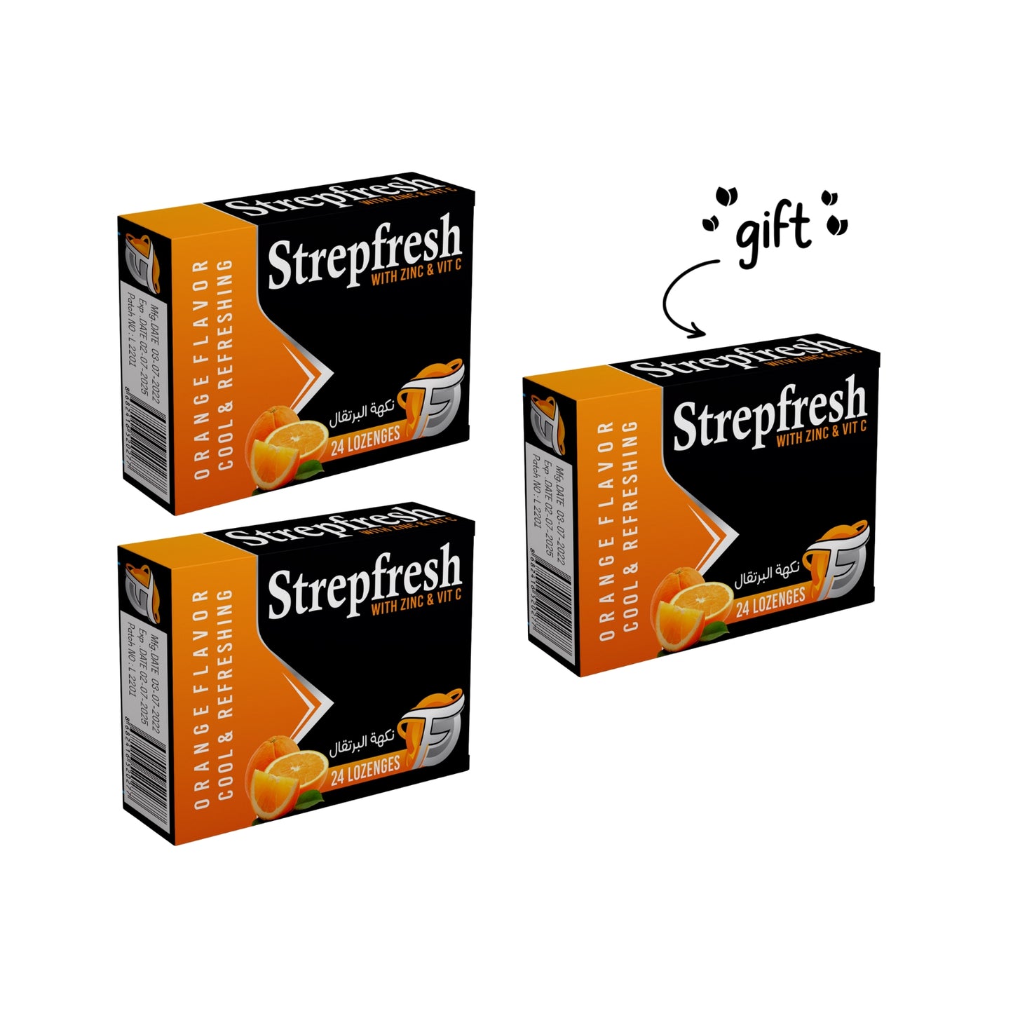 3 x Strepfresh 24 Lozenges - Orange Exp: 11-2025