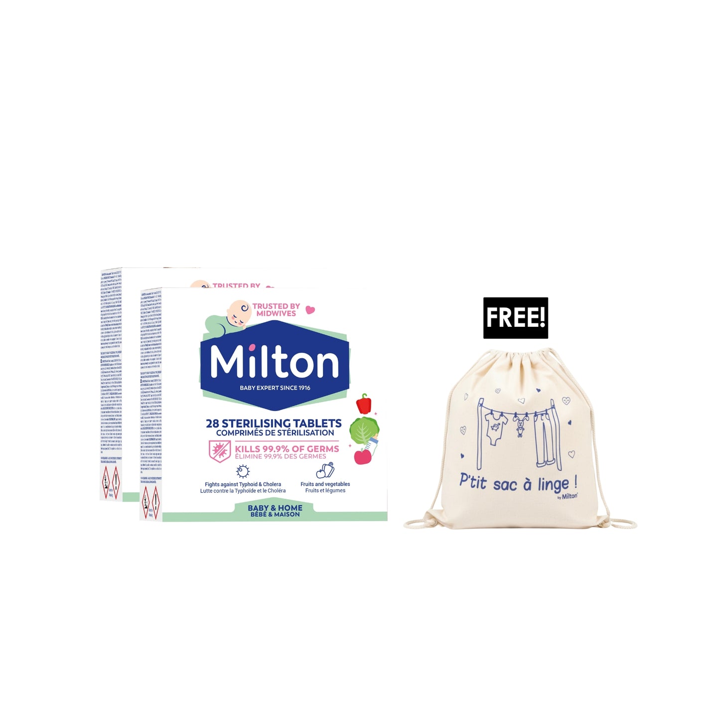 2 x Sterilizing Tablets X28 + Free Bag