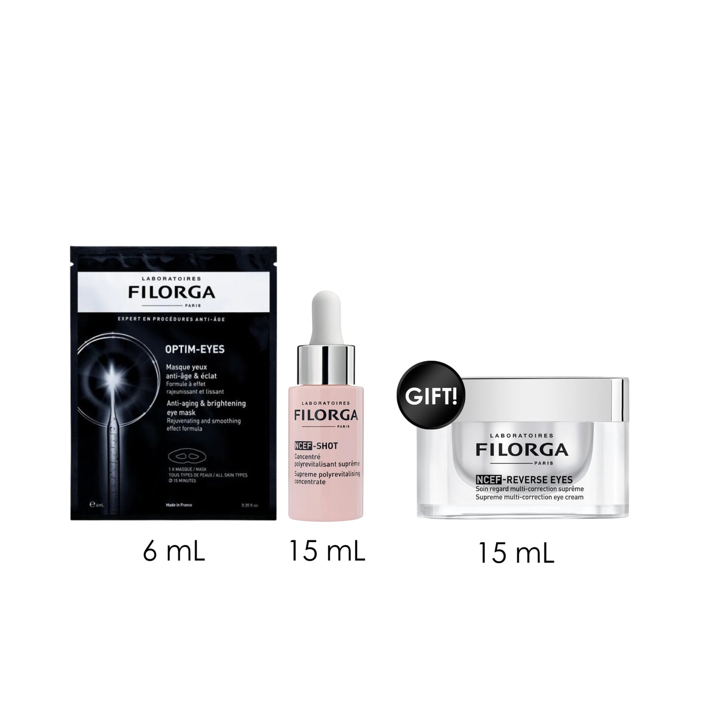 Optim-Eyes Sheet Mask + NCEF-Shot Concentrate + Free Gift NCEF Reverse Eyes