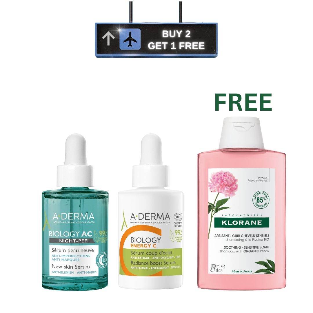 Biology AC Night-Peel New Skin Serum Organic 30 ML + Biology Energy C Serum Coup D'Eclat + Free Soothing - Sensitive Scalp Shampoo With Peony Organic 200 ML