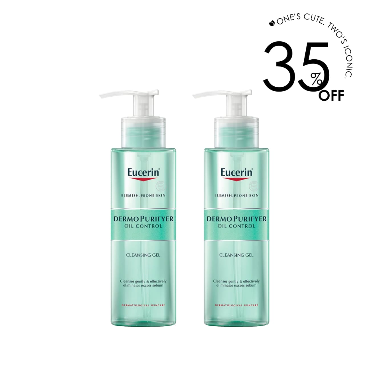 2 x Eucerin Dermopurifyer Oil Control Cleansing Gel