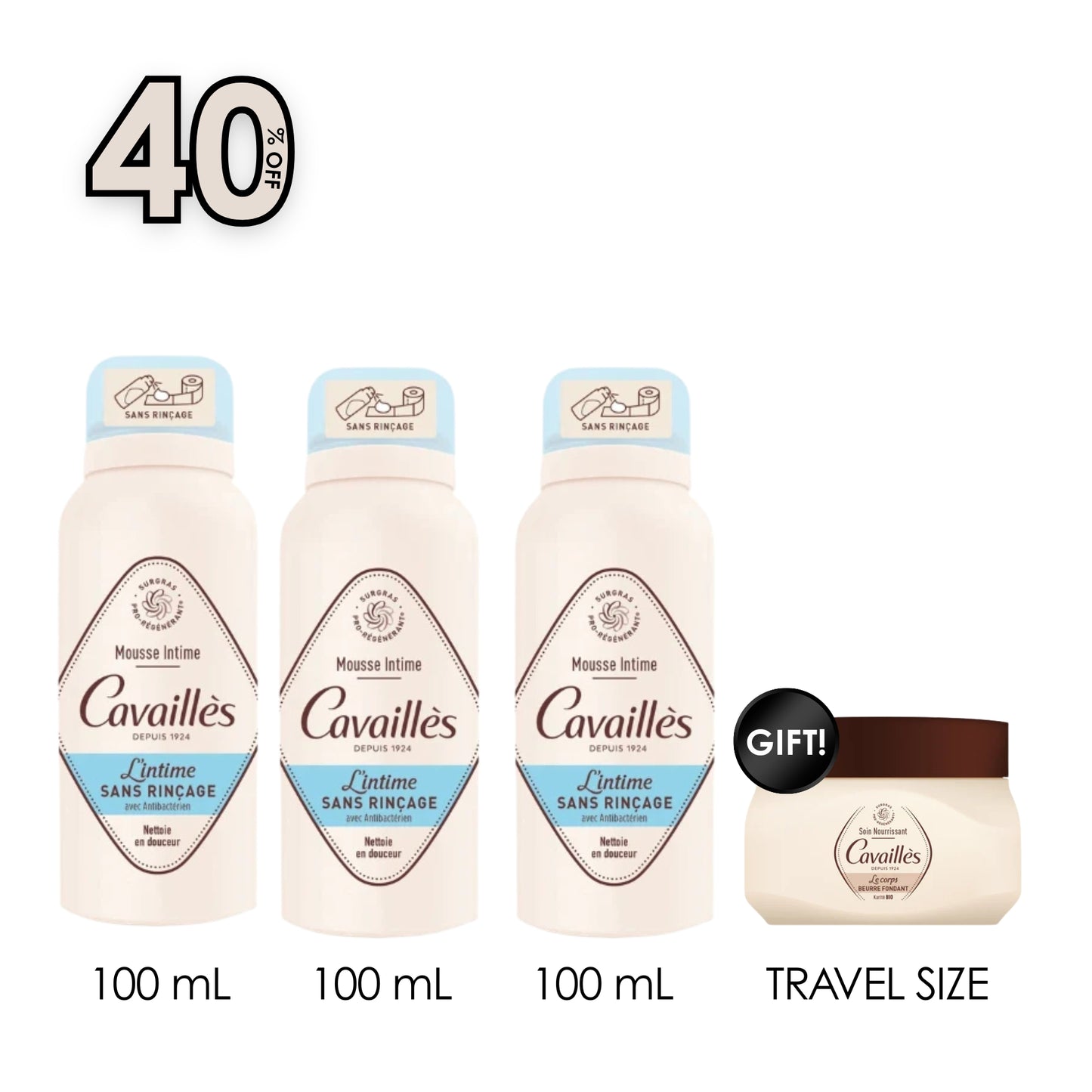 3x Leave-On Antibacterial Intimate Foam+ Free The Body Nourishing Melting Butter