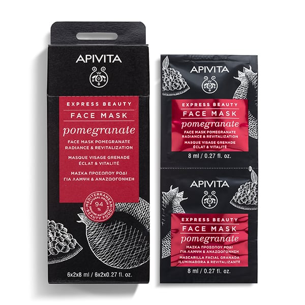 APIVITA Express Beauty Face Mask Pomegranate Radiance & Revitalization 2 x 8ml