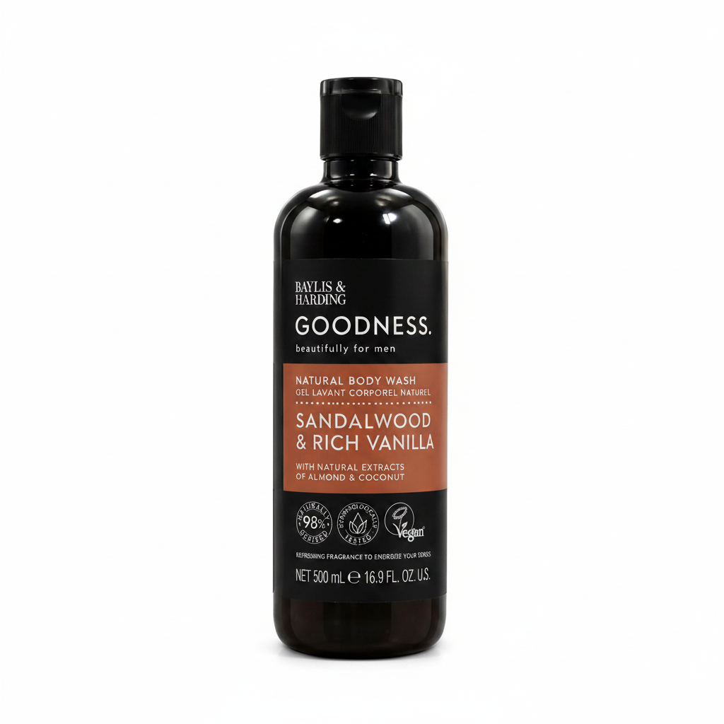 Baylis & Harding Goodness Sandalwood & Rich Vanilla Natural Shower Gel for Men 500ml