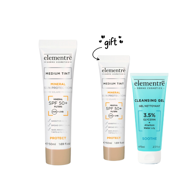 2x SPF50+ Mineral Sun Protection Medium Tint + FREE 75mL Cleansing Gel