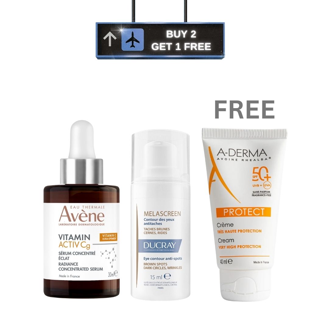 Vitamin Active Cg Radiance Correcting Serum 30 ML + Melascreen Anti-Dark Spot Eye Contour + Free Protect Cream Spf 50+ Fragrance-free 40 ML