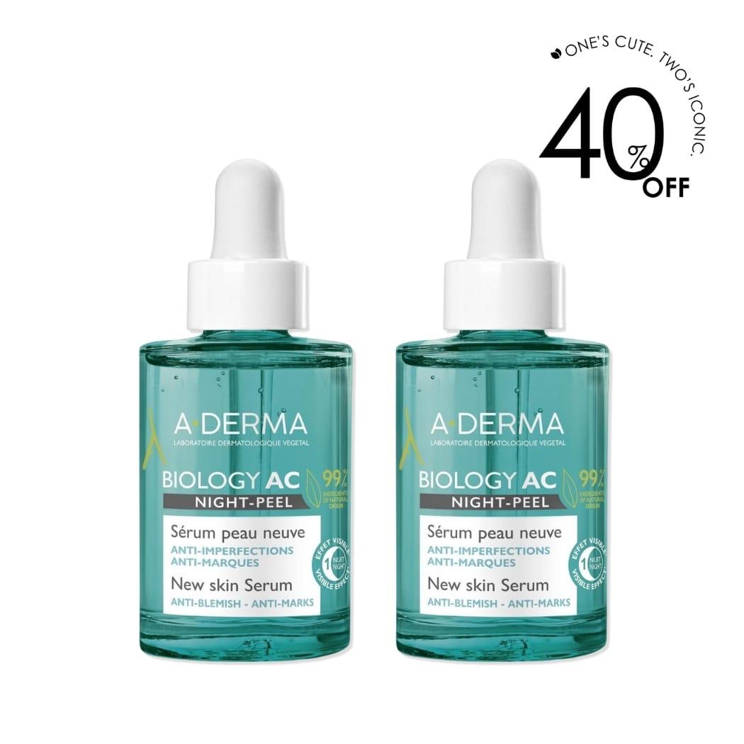 2 x Biology AC Night-Peel New Skin Serum Organic 30 ML