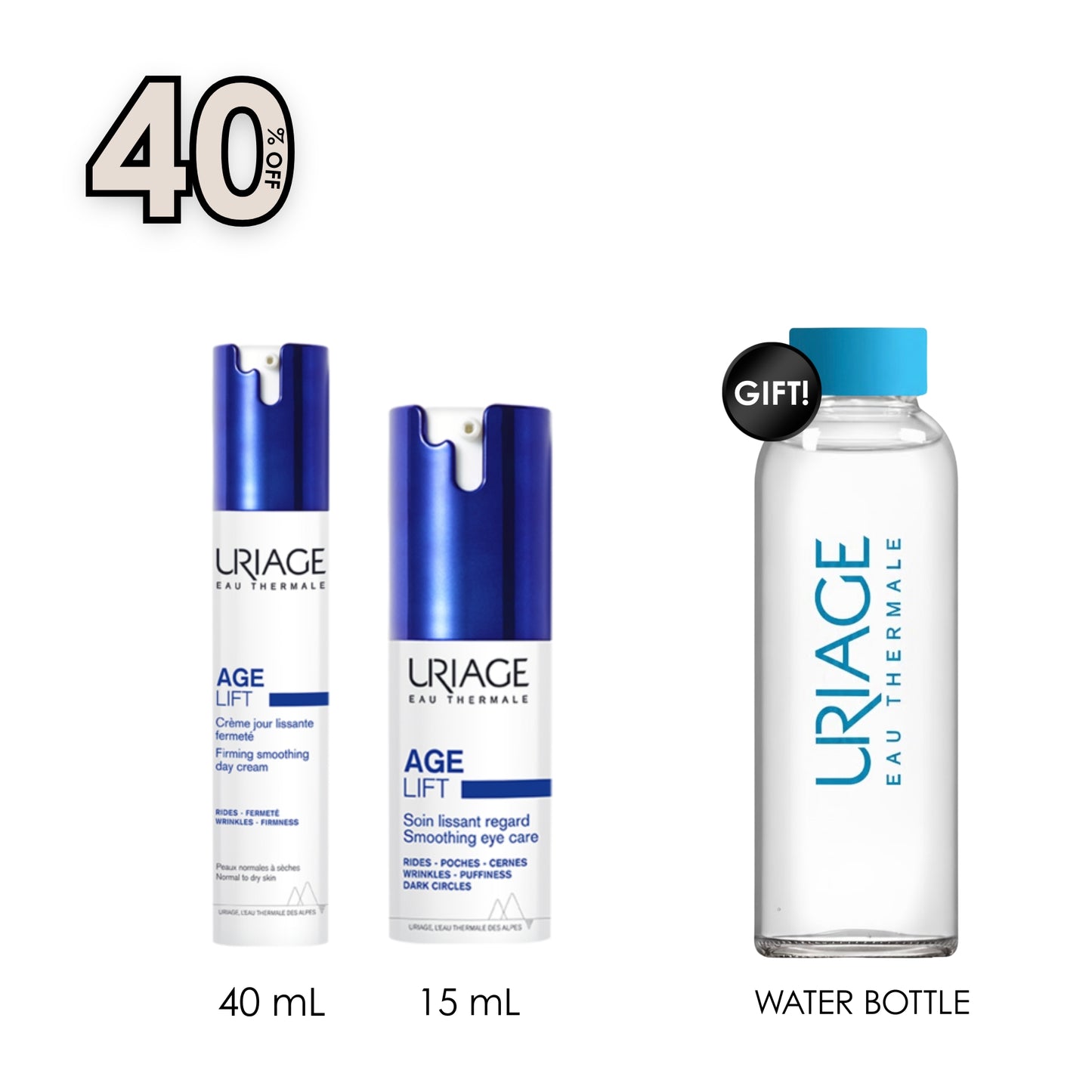 Age Lift Firming Smoothing Day Cream + Age Lift Smoothing Eye Care 15 ML + Free Stay Hydrated with this Chic Water Bottle