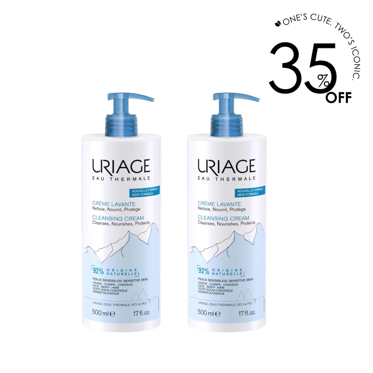 2 x Cleansing Cream - Sensitive Skin - 500 ML