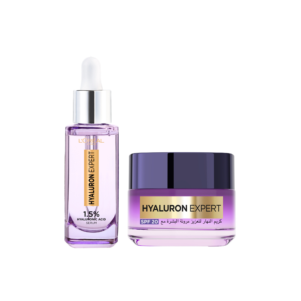 Buy Hyaluron Expert Moisturizer and Anti-Aging Plumping Serum with Hyaluronic Acid + Hyaluron Expert Moisturizer And Plumping Anti-Aging Day Cream With Hyaluronic Acid