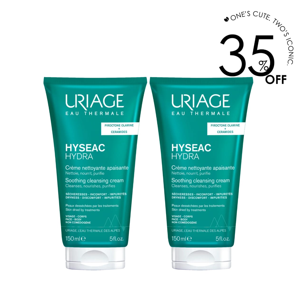 2 x Hyseac Hydra Soothing Cleansing Cream 150 ML