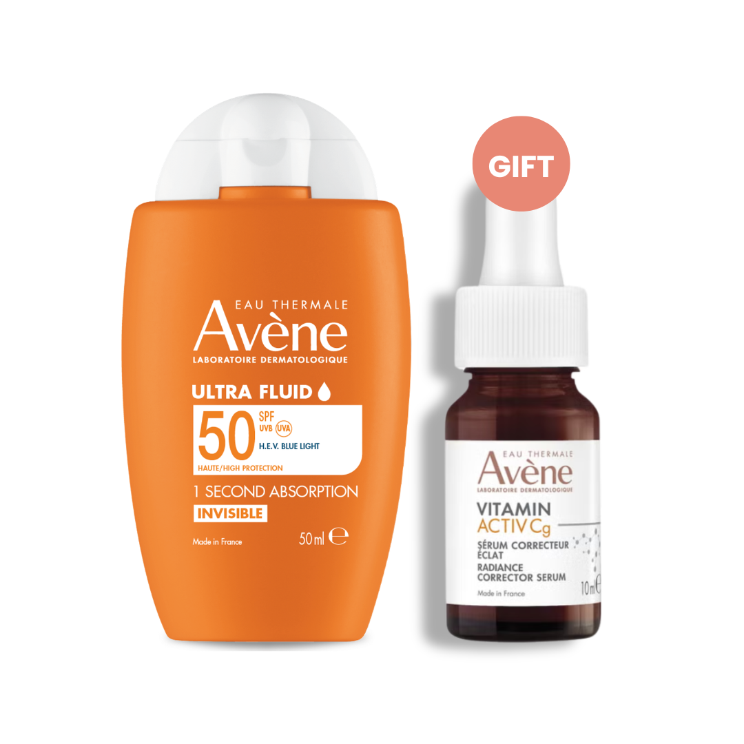 Avène Ultra Fluid Invisible SPF50 + FREE Vitamin Activ Cg Serum 10ML
