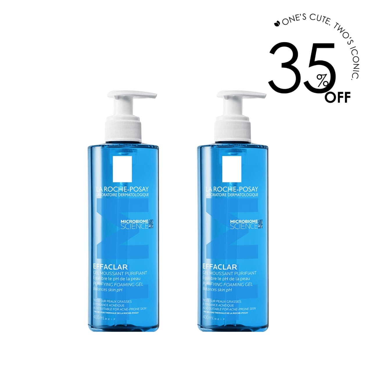 2 x Effaclar Purifying Foaming Gel for Oily Sensitive Skin - 400 ML