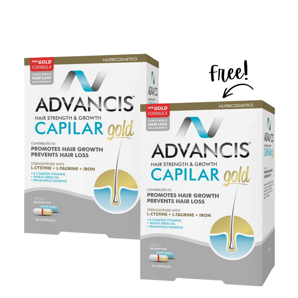 Buy 1 Get 1 FREE | Capilar Gold, 2X60 Caps