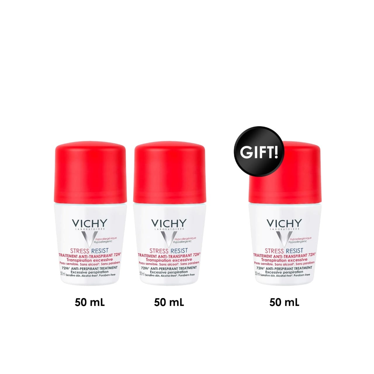 Stress Resist 72-Hour Anti-Perspirant Roll-On 3-Pack (2 + 1 Free)