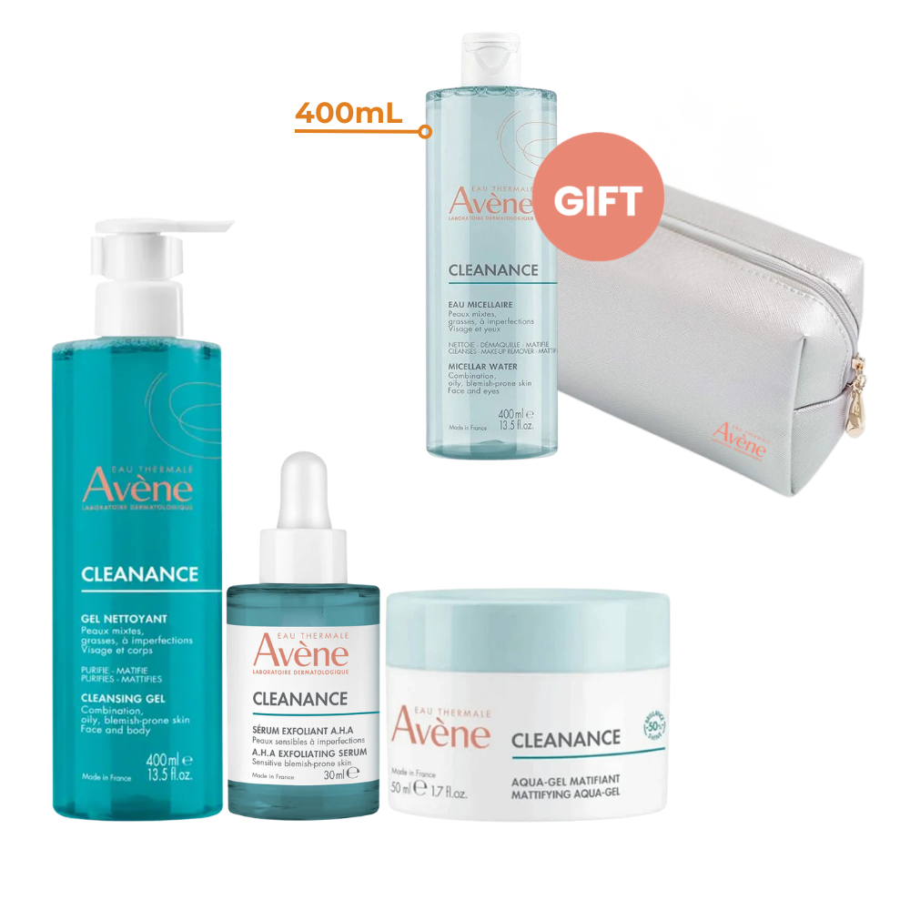 Cleanance Complete Routine Bundle + FREE Micellar Water 400ml + Gift Pouch