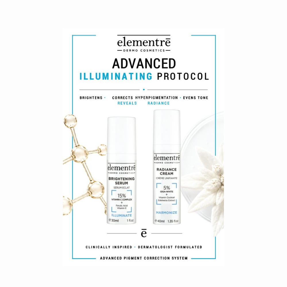 Elementre Advanced Illuminating Protocol | 15% Vitamin C Brightening Serum 30mL + FREE Radiance Cream 40mL