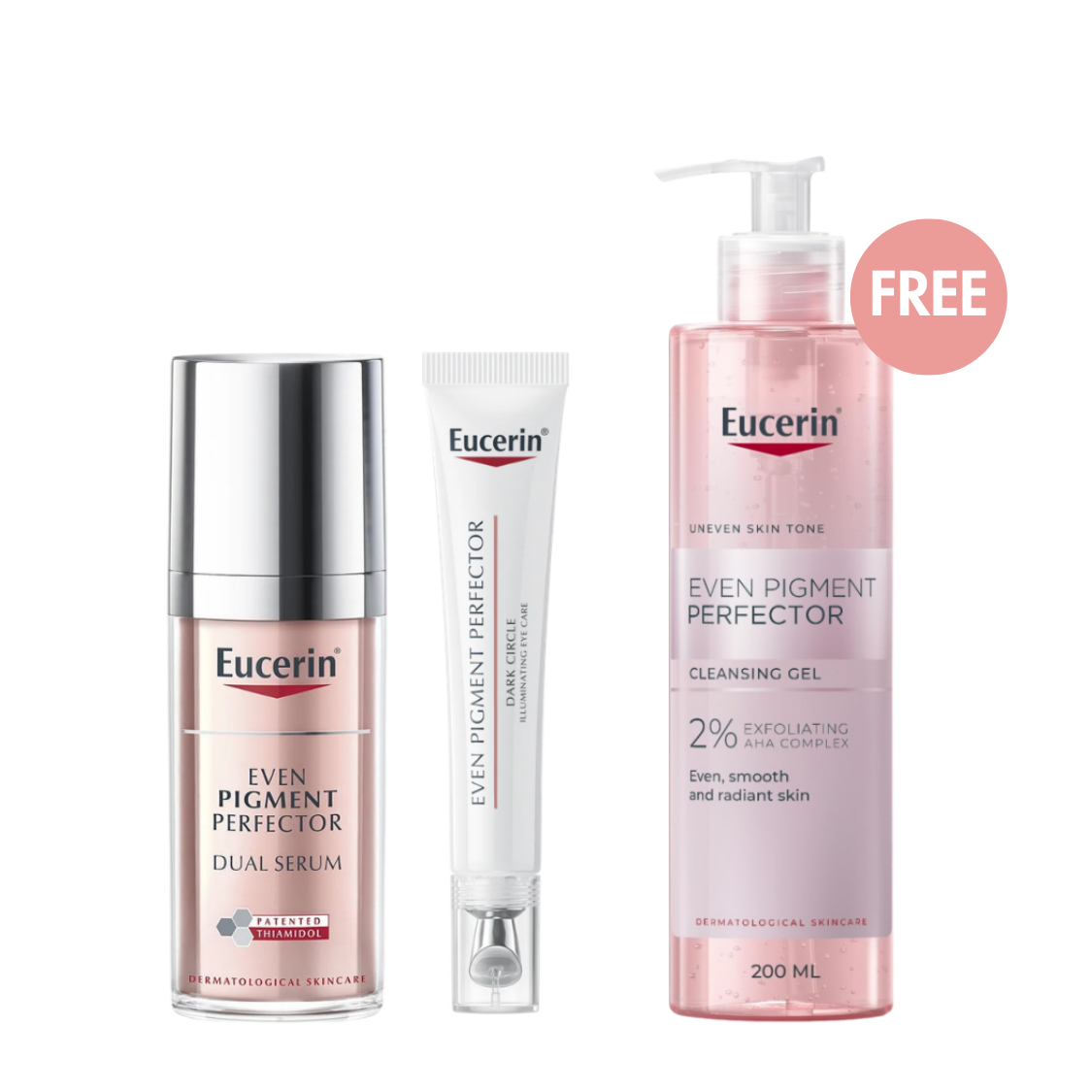 Eucerin Even Pigment Perfector Brightening Routine – Serum, Eye Care & Cleansing Gel
