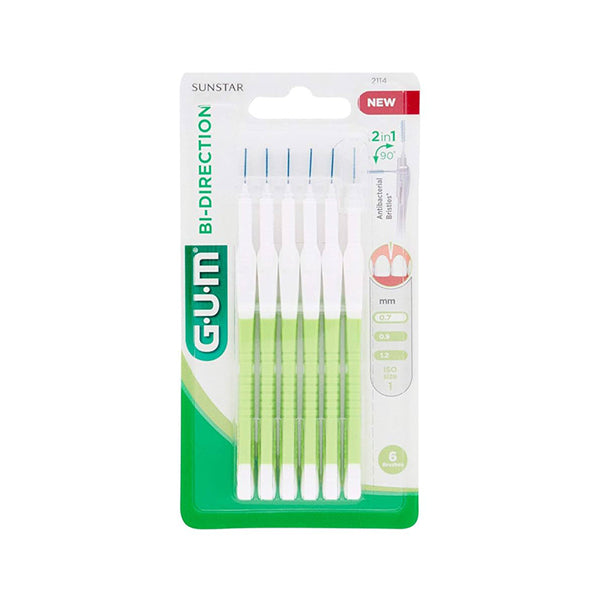 Bi-Direction Green 0.7Mm Interdental Brush 6 Pcs