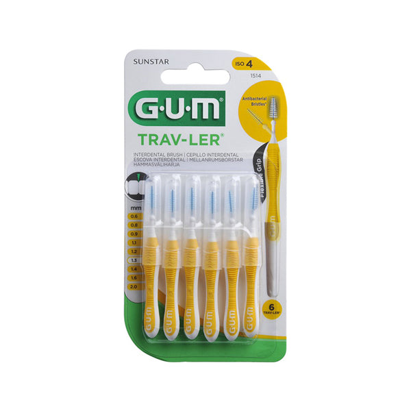 Trav-Ler Reusable Interdental Brush Yellow 1.3Mm 6Pcs
