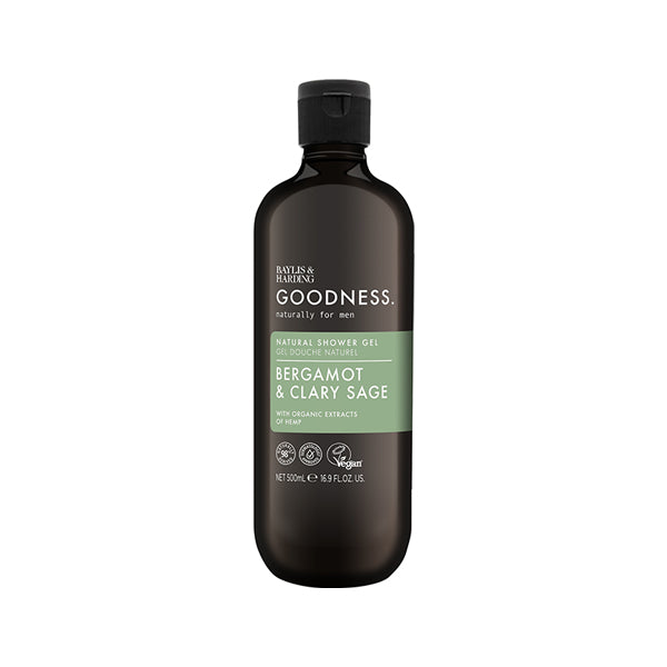 Goodness Mens Shower Gel - Bergamot & Clary Sage - 500 ML