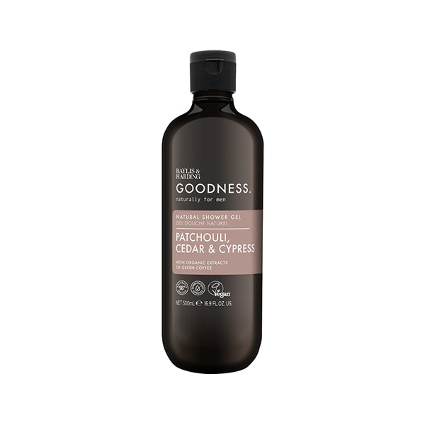 Goodness Mens Shower Gel Patchouli Cedar Cypress 500ml