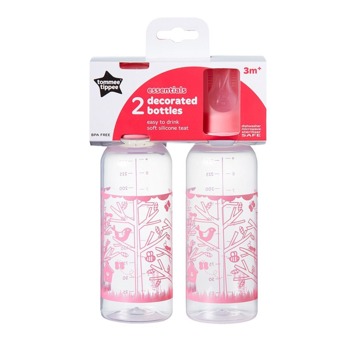 250ml Decorated Bottle Duo for Baby Feeding Experience