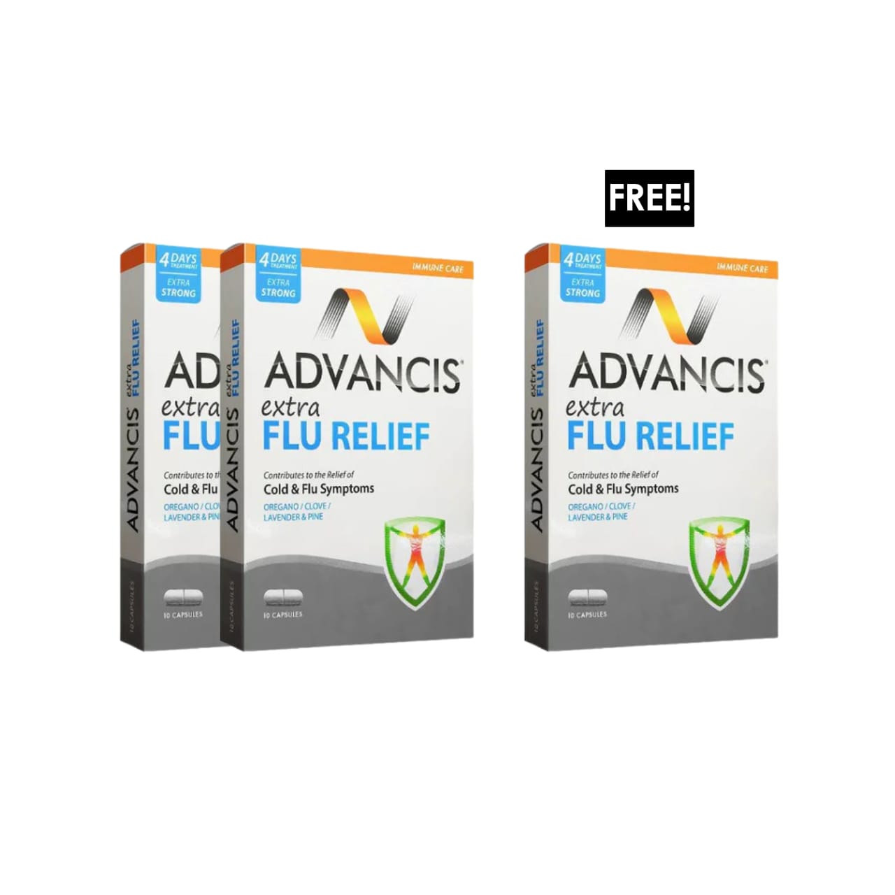 3 x Extra Flu Relief 10 Capsules