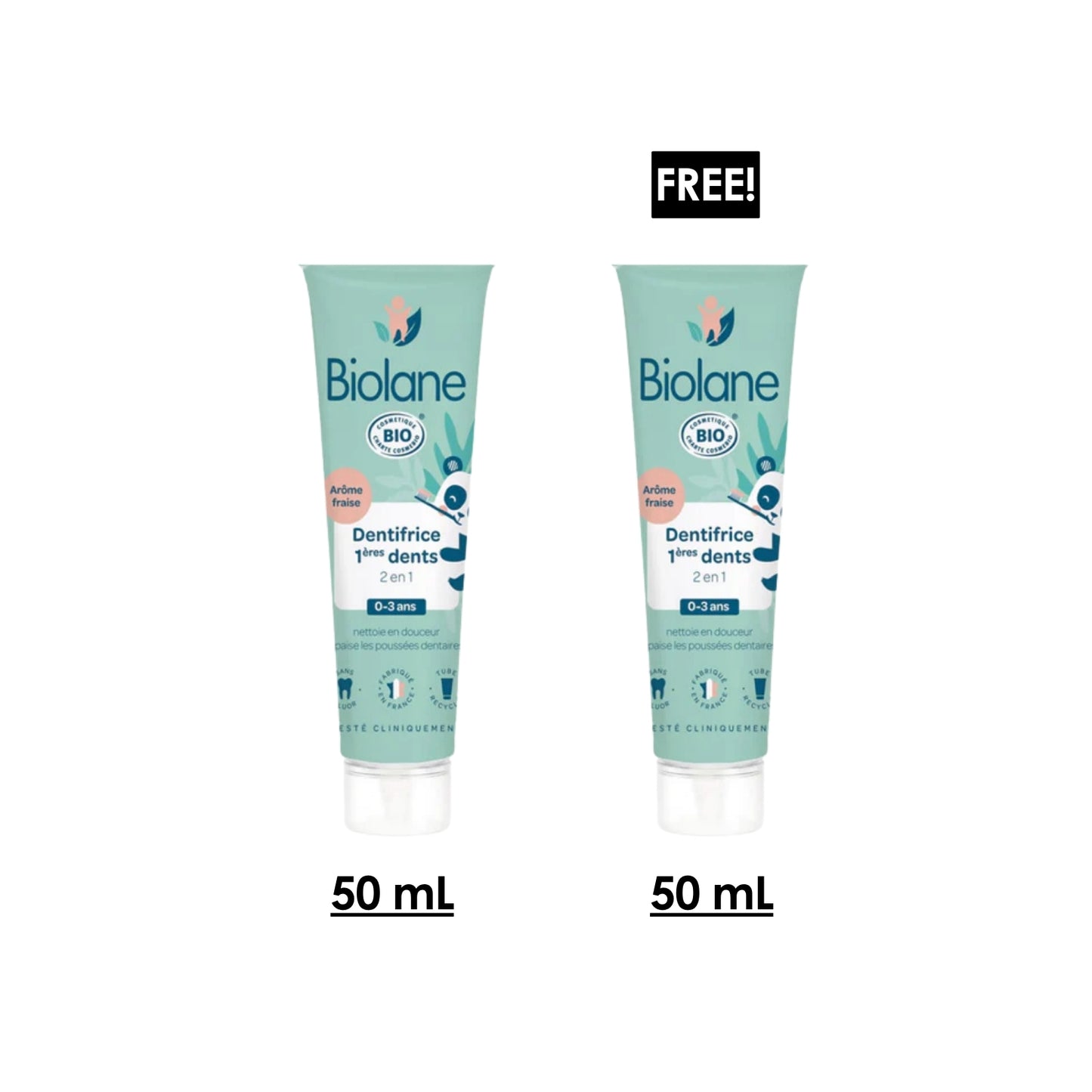 2 x Bio 2 in 1 Toothpaste Bio 50 ML