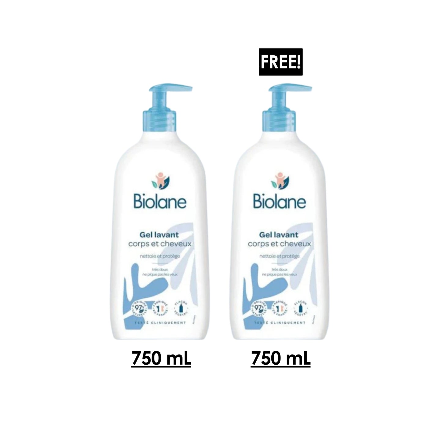 2 x Bio Body & Hair Gel 750 ML