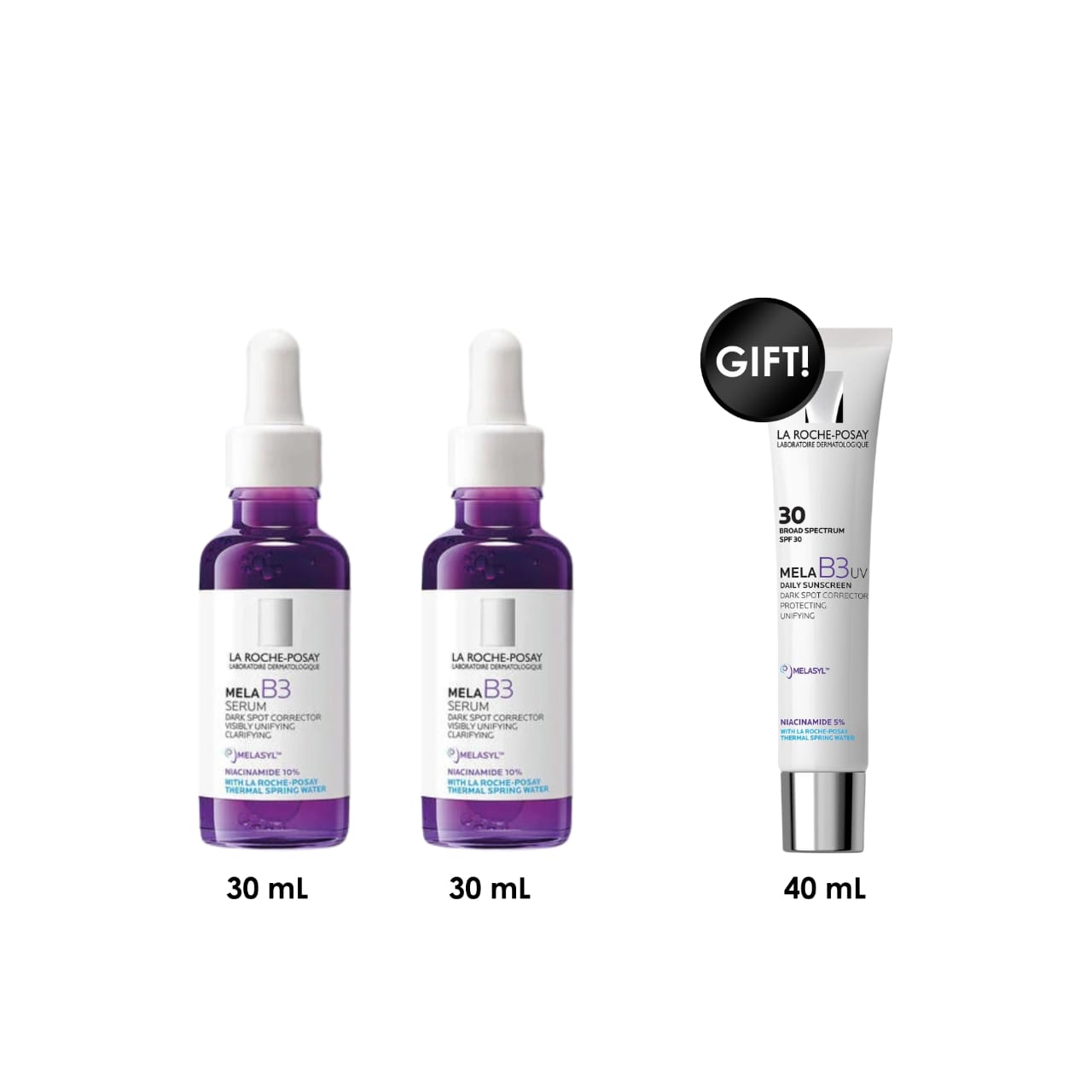 Mela B3 Dark Spot Serum With Melasyl™ + Niacinamide + Free Mela B3 UV Daily Moisturizer SPF 30 With Melasyl™ + Niacinamide
